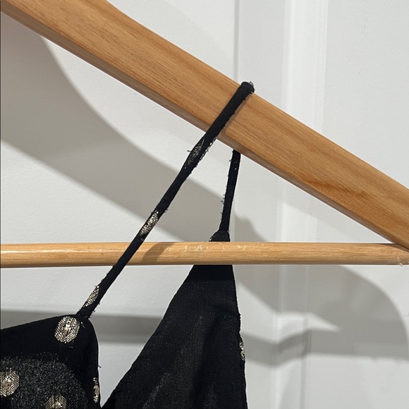 LOFT Black Camisole with Metallic Gold Dots, Size Small Petite - Picture 8 of 8